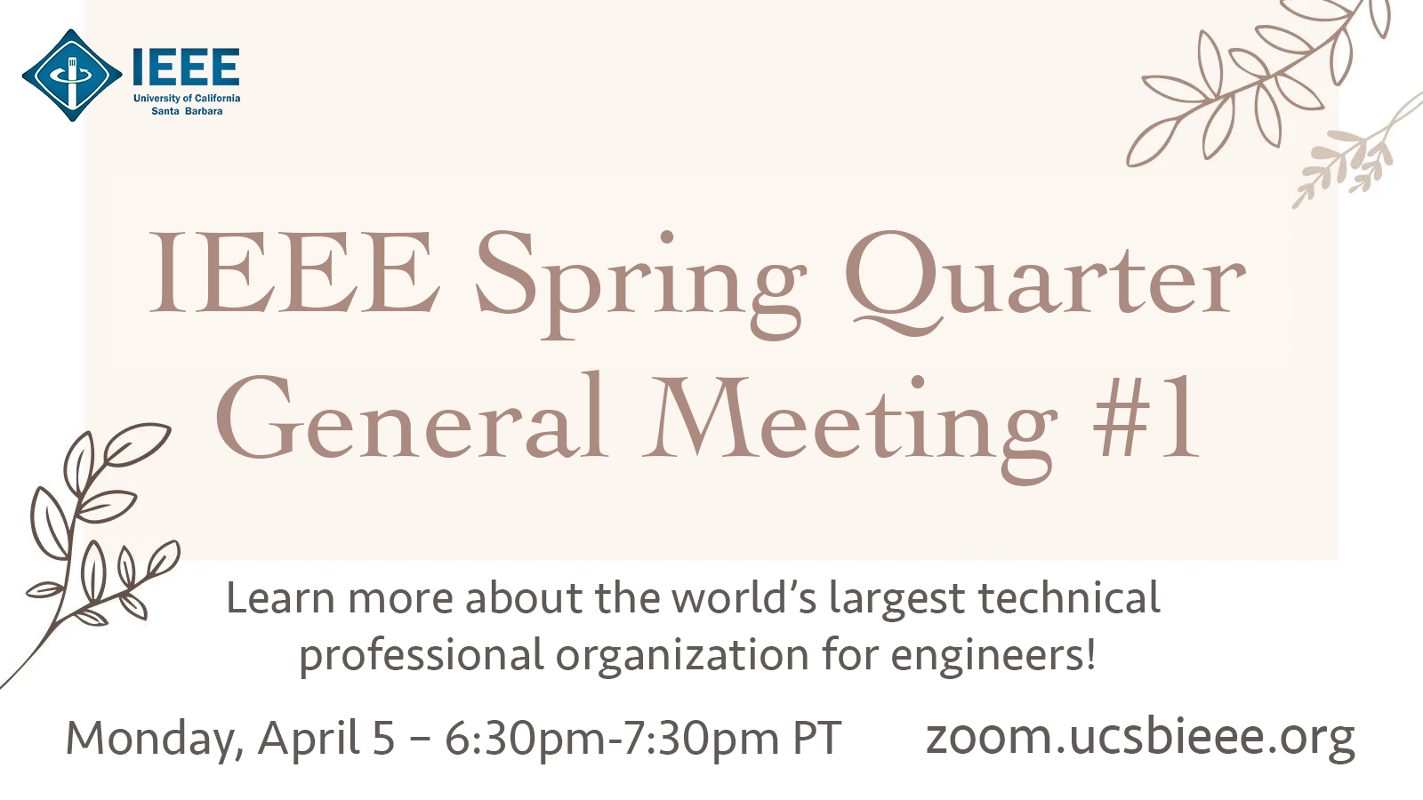 Spring Quarter 2021: First General Meeting
