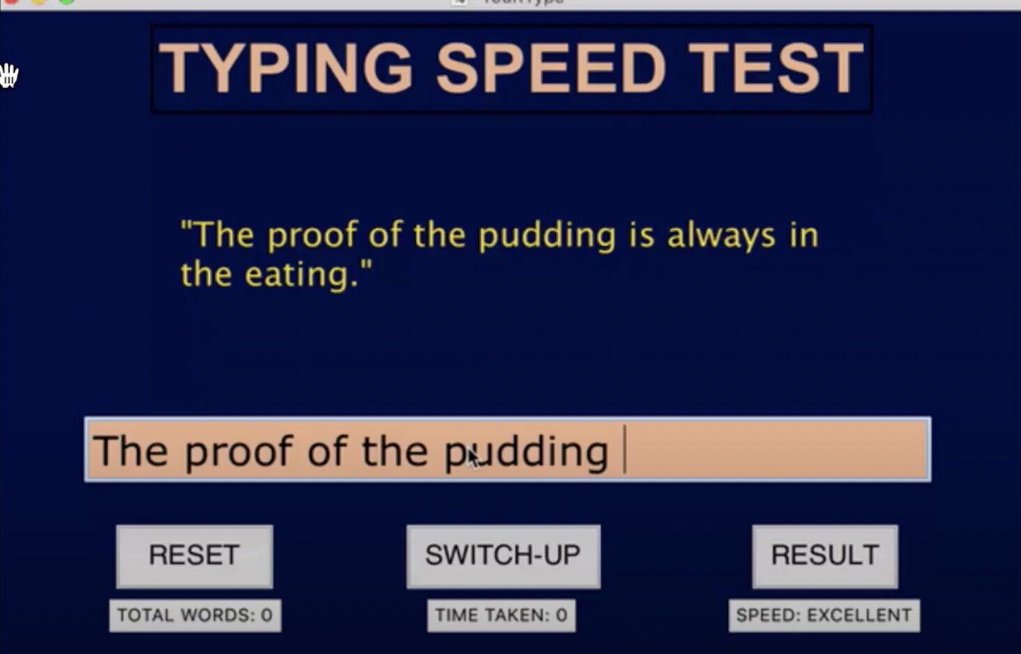 Python Speed Typing Test